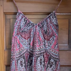 Gap Pink Brown Paisley Maxi Dress with Pockets